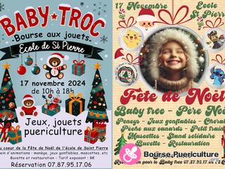 Photo de la bourse puericulture Baby Troc de la fête de Noël de l'école de St Pierre