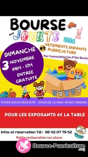 Photo de la bourse puericulture Bourse aux jouets et vêtements enfants - puériculture