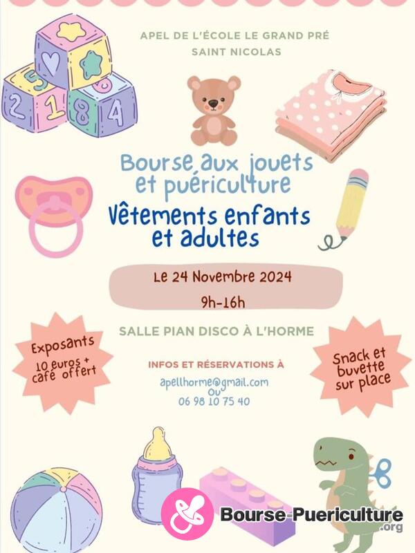 Bourse aux jouets, vêtements et puériculture