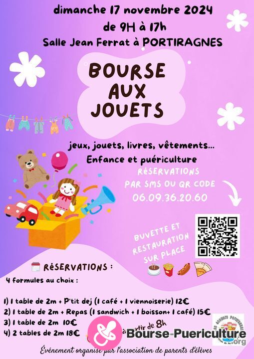 Bourse aux jouets, vêtements, puériculture