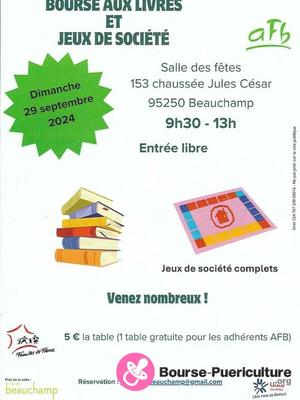 Bourse aux livres, jeux de société et jouets