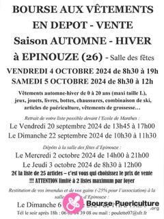 Photo de la bourse puericulture Bourse aux vetements en depot vente saison automne-hiver