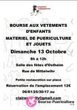 Bourse aux vêtements d'enfants, jouets, puériculture