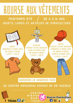 Bourse aux vêtements, jouets, livres, articles puériculture à Tours (37 - Indre-et-Loire)