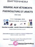 Bourse aux vêtements tout âge, puériculture, jouets