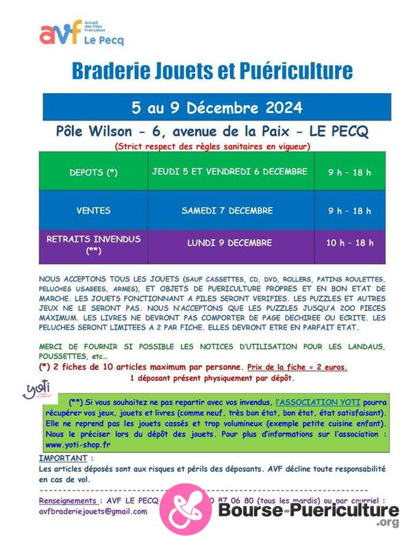 Braderie jouets et puericulture