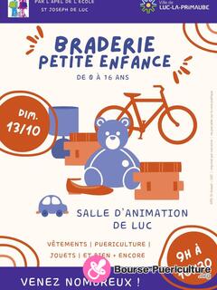 Photo de la bourse puericulture Braderie petite enfance de 0 a 16 ans a luc-la-primaube