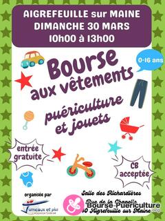 Photo de la bourse puericulture Braderie puériculture, vêtements 0-16 ans, jeux jouets livre