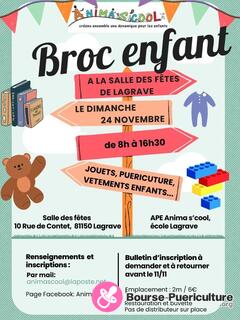 Photo de la bourse puericulture Broc 'enfant