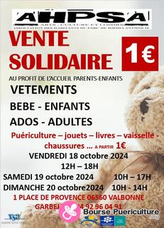 Photo de la bourse puericulture Vente solidaire