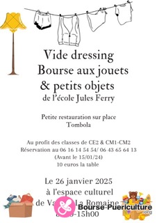 Photo de la bourse puericulture Vide dressing, bourse aux jouets et petit objets.