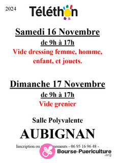 Photo de la bourse puericulture Vide dressing femme homme enfant jouet au profit du téléthon