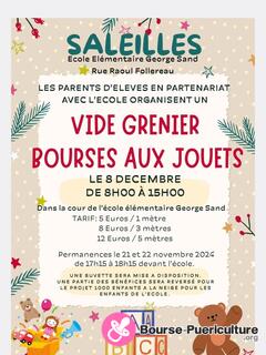 Photo de la bourse puericulture Vide grenier et bourse aux jouets à l’école de Saleilles.