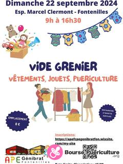 Photo de la bourse puericulture Vide Grenier de l'APE de l'école Génibrat