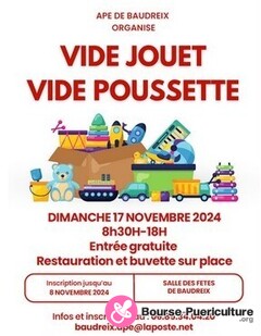 Photo de la bourse puericulture Vide Jouet - Vide Poussette APE de BAUDREIX